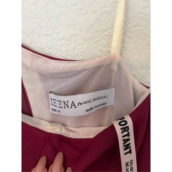 Mac Duggal Berry One Shoulder High Slit Ruffle Gown 49089 NEW NWT - Picture 9 of 10